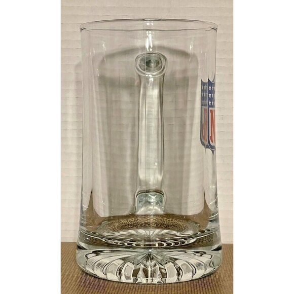 Vintage Thick Glass NFL Football Beer Mug Stein Cup - Picture 4 of 6